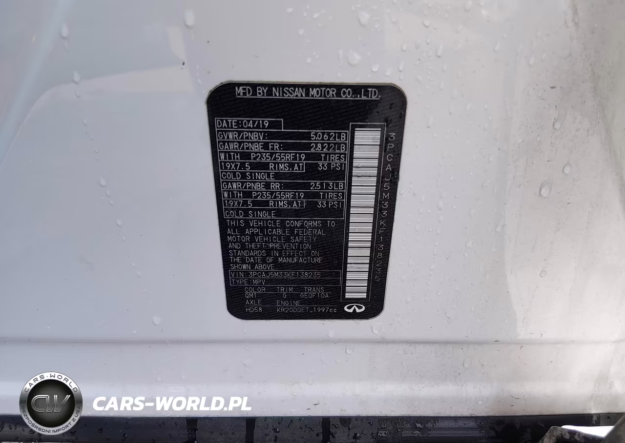 2019 Infiniti Qx50 Luxe VIN:3PCAJ5M33KF138235 - 9
