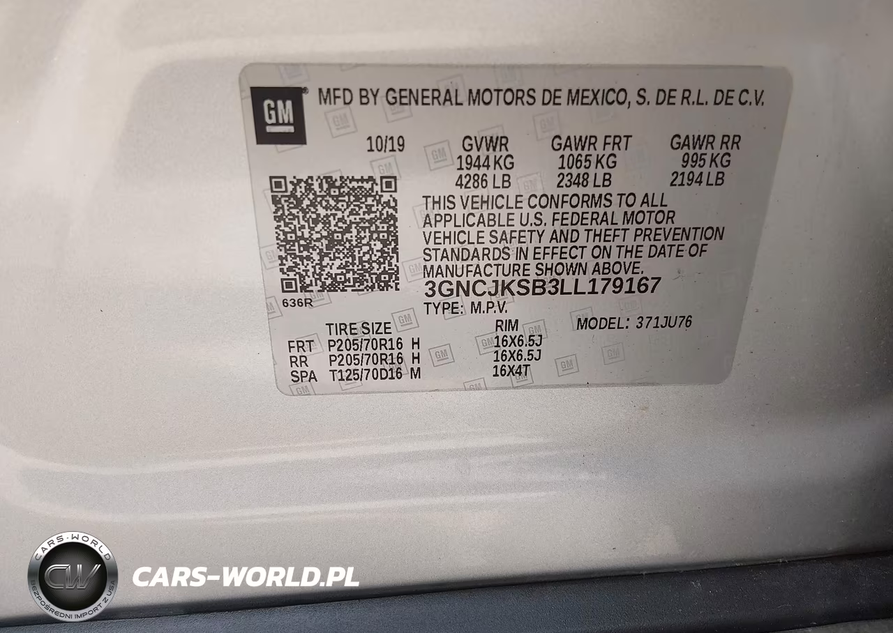 2020 Chevrolet Trax Fwd Ls VIN:3GNCJKSB3LL179167 - 9