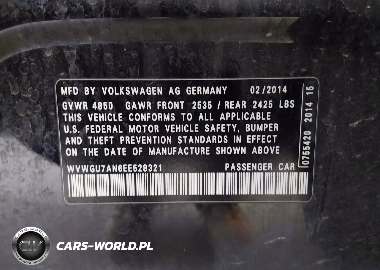 2014 Volkswagen Cc 3.6L Vr6 Executive VIN:WVWGU7AN6EE528321 - 9