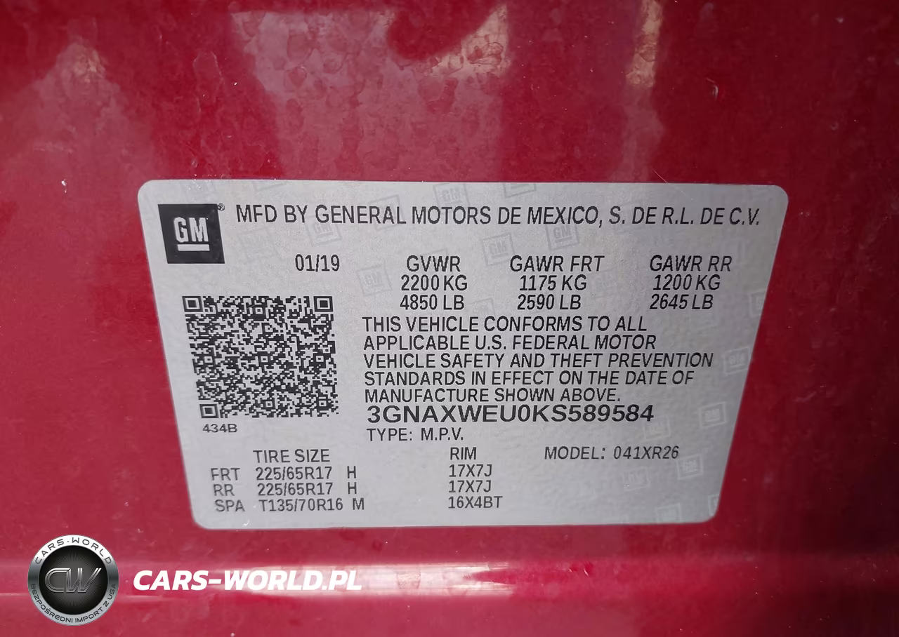 2019 Chevrolet Equinox Lt VIN:3GNAXWEU0KS589584 - 9