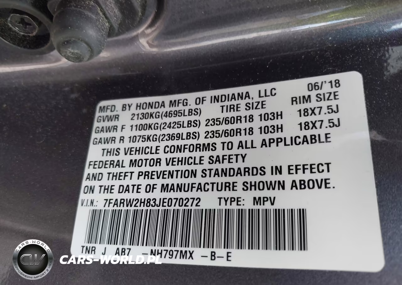 2018 Honda Cr-V Ex-L-Ex-L Navi VIN:7FARW2H83JE070272 - 9