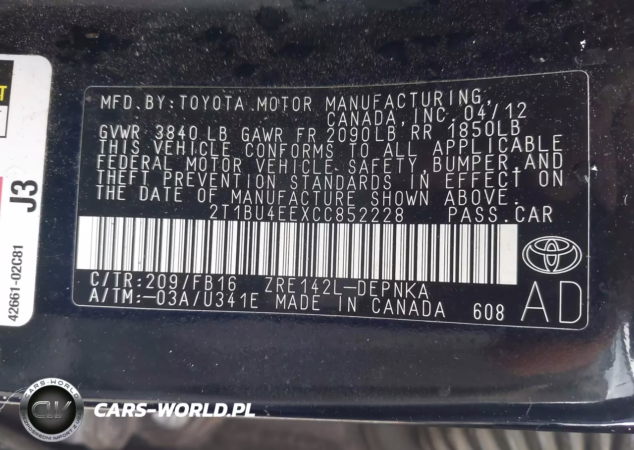 2012 Toyota Corolla Le VIN:2T1BU4EEXCC852228 - 9