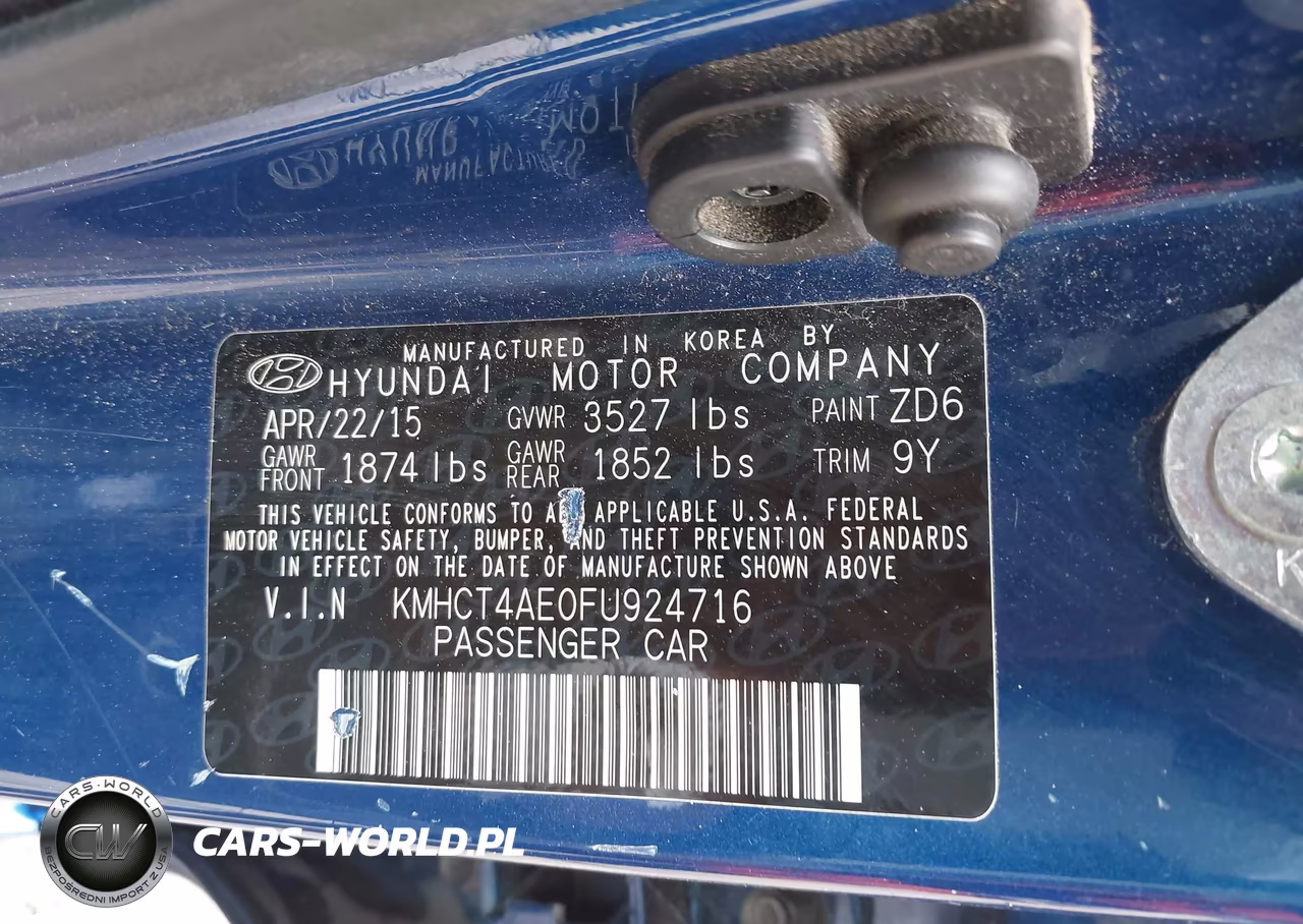 2015 Hyundai Accent Gls VIN:KMHCT4AE0FU924716 - 9