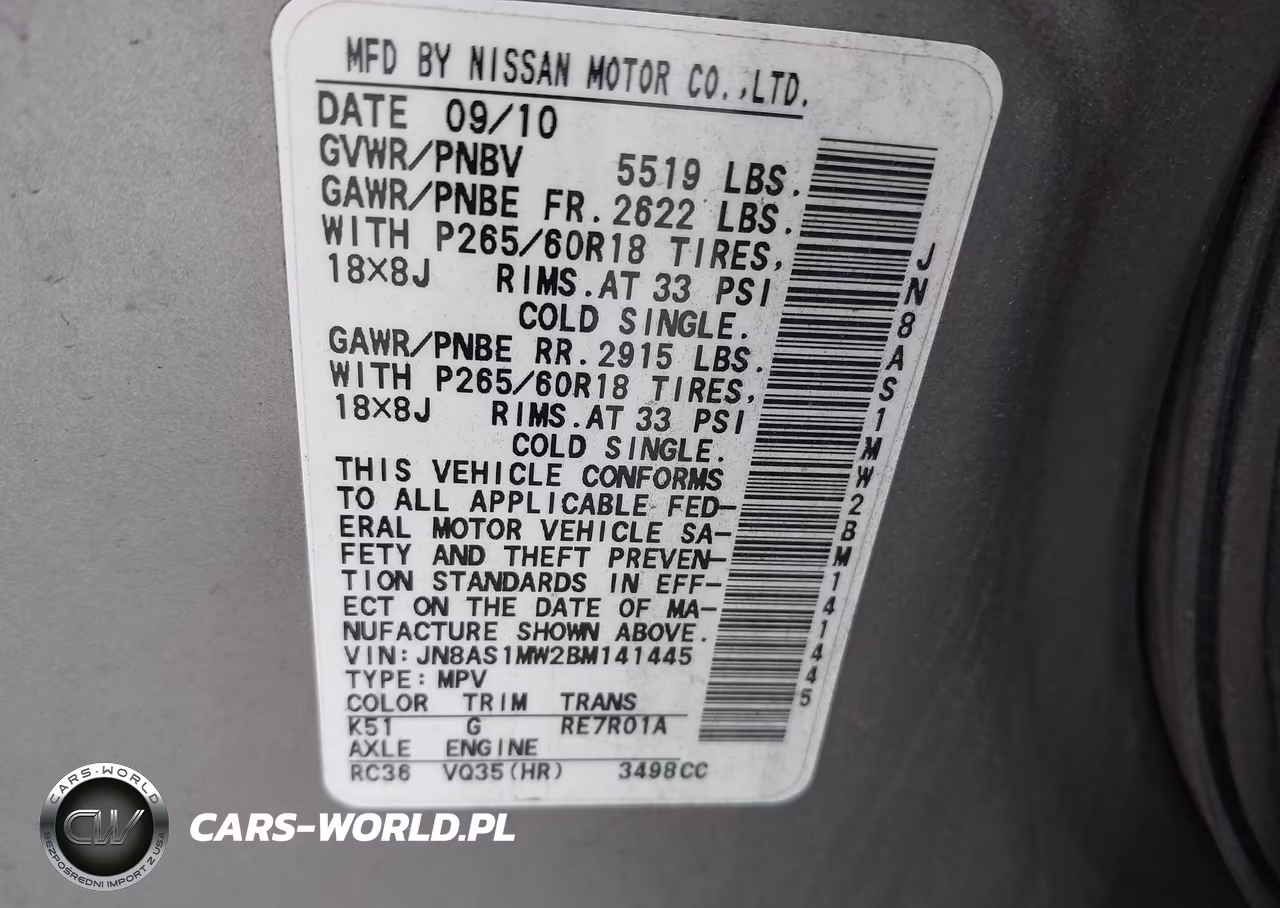 2011 Infiniti Fx35 VIN:JN8AS1MW2BM141445 - 9