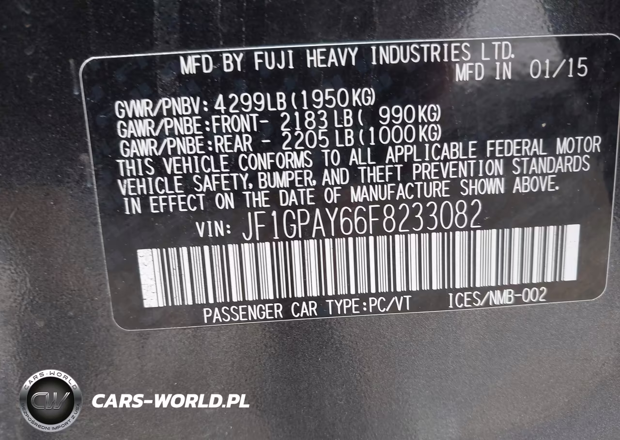 2015 Subaru Impreza 2.0I Sport Premium VIN:JF1GPAY66F8233082 - 9