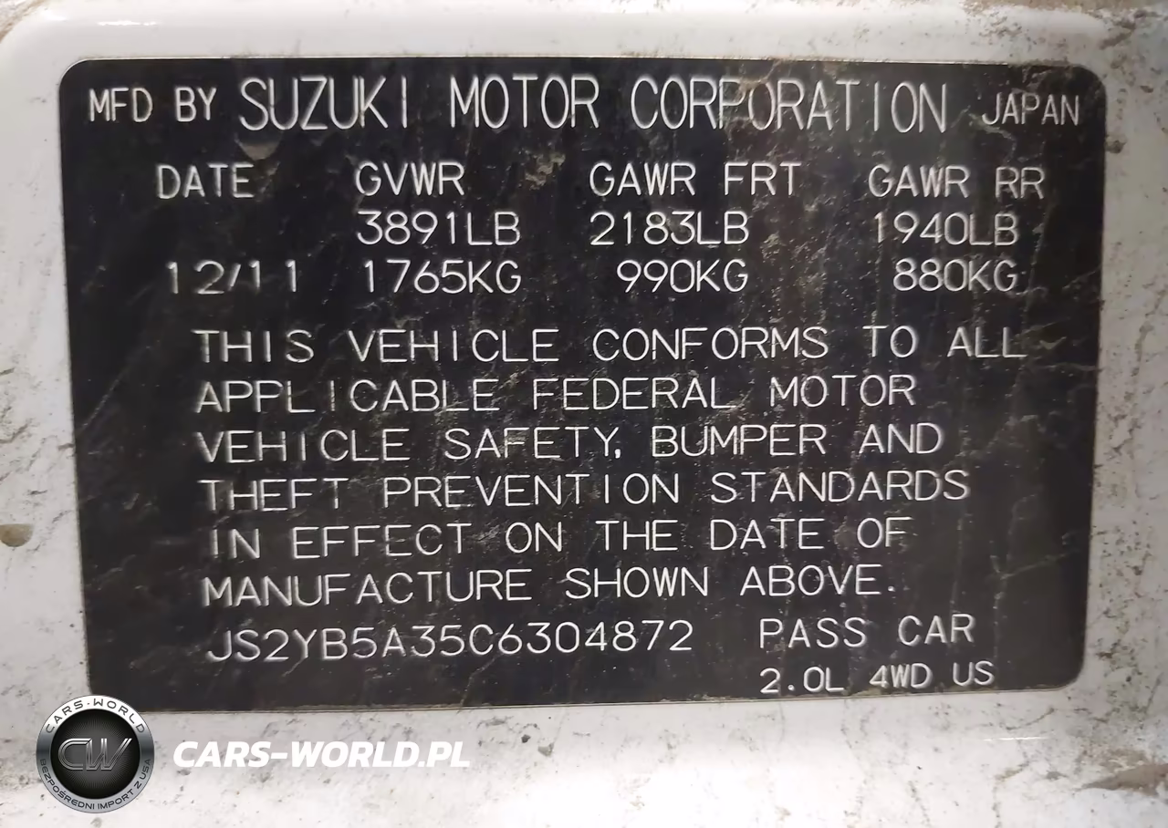 2012 Suzuki Sx4 Premium-Tech Valu Pkg (Nav) VIN:JS2YB5A35C6304872 - 9