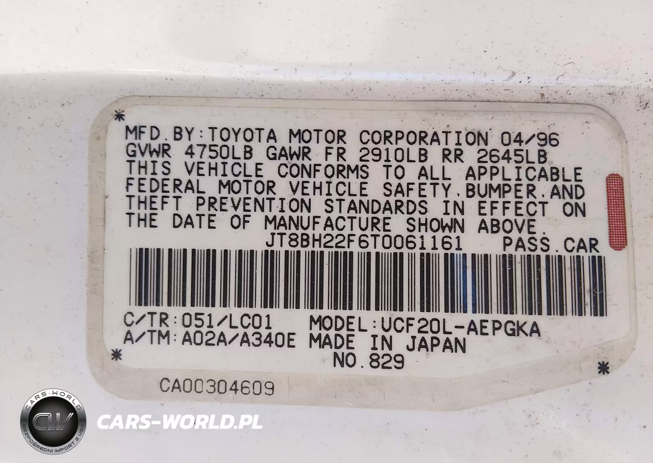 1996 Lexus Ls 400 VIN:JT8BH22F6T0061161 - 9