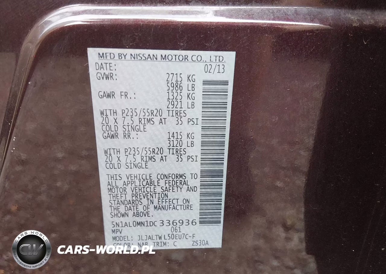 2013 Infiniti Jx35 VIN:5N1AL0MN1DC336936 - 9