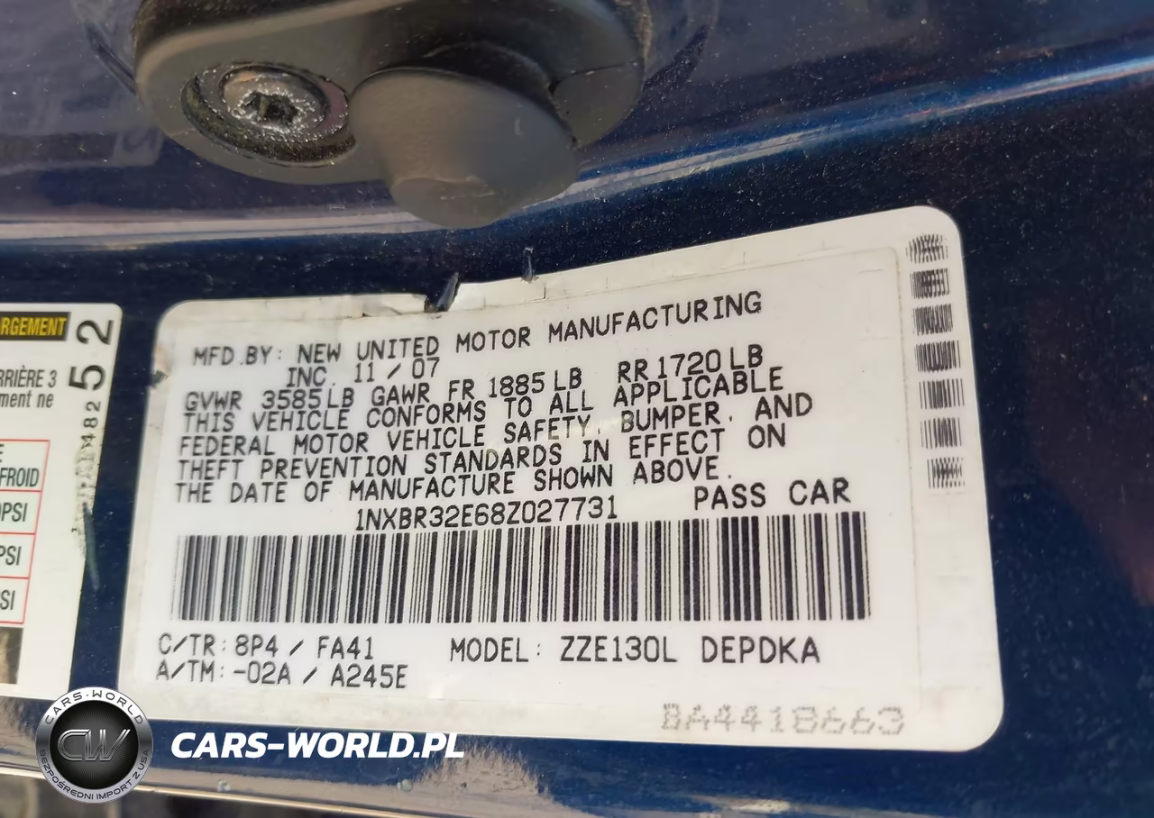2008 Toyota Corolla Ce VIN:1NXBR32E68Z027731 - 9