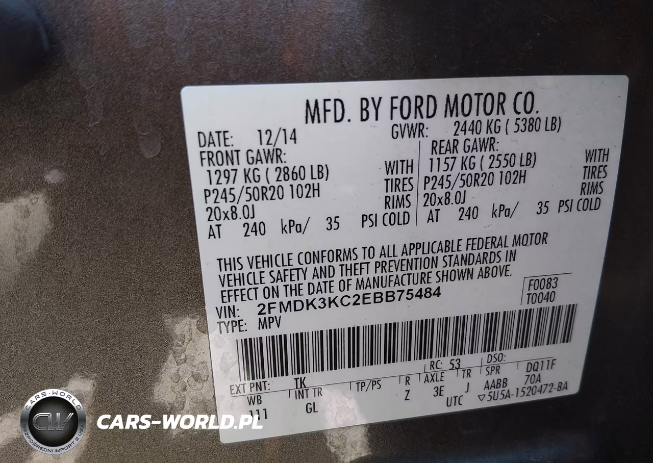 2014 Ford Edge Limited VIN:2FMDK3KC2EBB75484 - 9