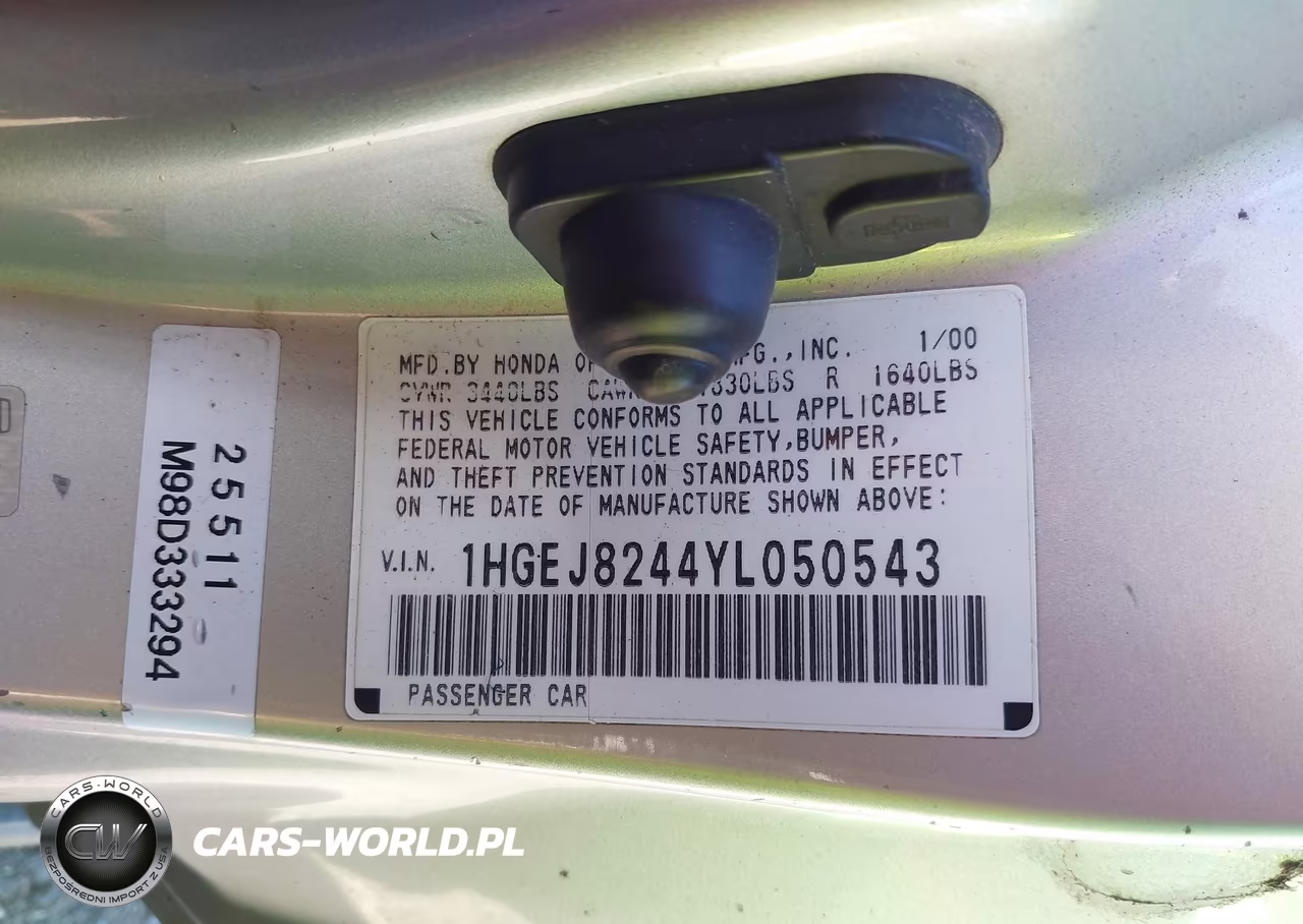 2000 Honda Civic Ex VIN:1HGEJ8244YL050543 - 9