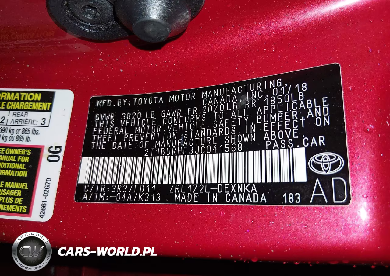 2018 Toyota Corolla Le VIN:2T1BURHE3JC041568 - 9
