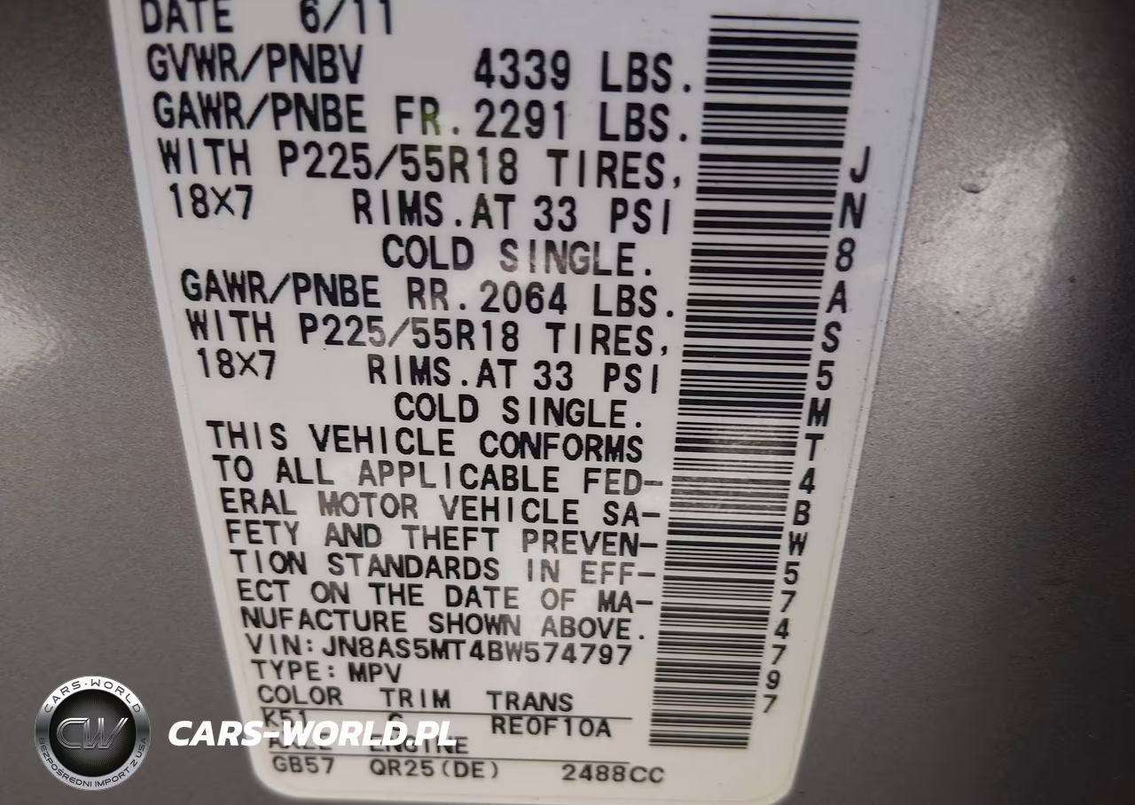 2011 Nissan Rogue Sv VIN:JN8AS5MT4BW574797 - 9
