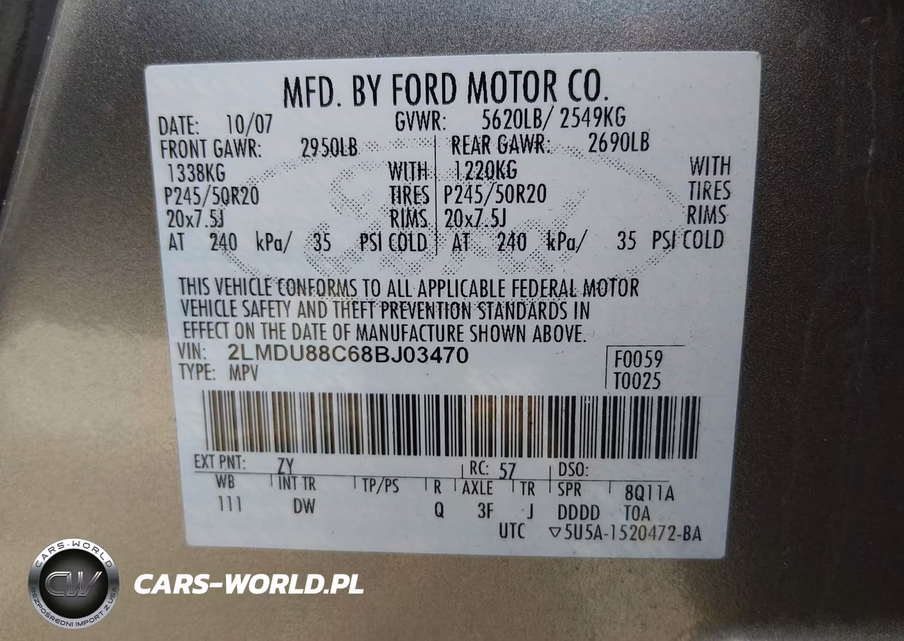 2008 Lincoln Mkx VIN:2LMDU88C68BJ03470 - 9