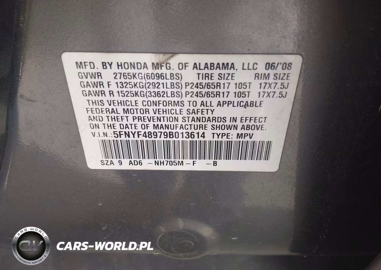 2009 Honda Pilot Touring VIN:5FNYF48979B013614 - 9
