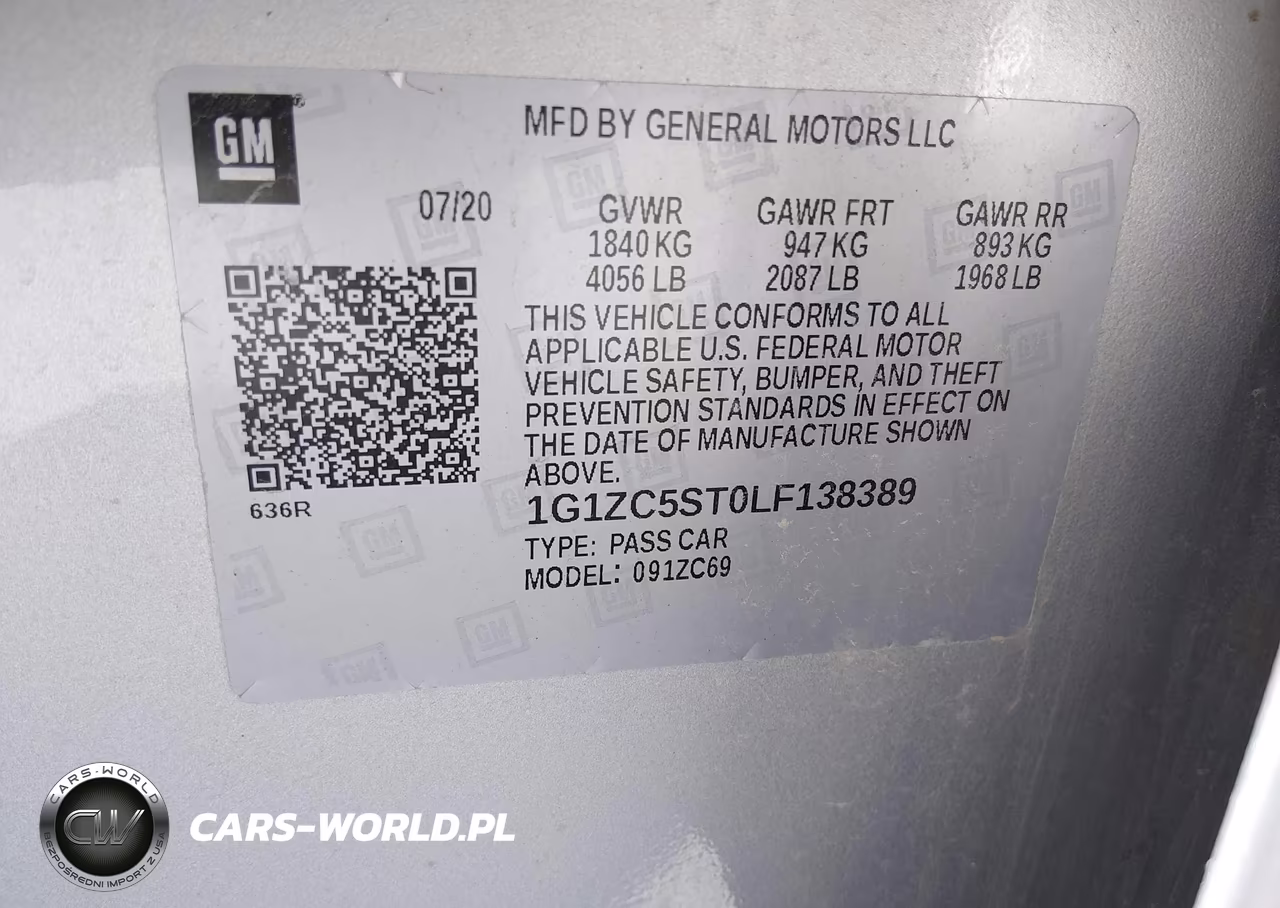 2020 Chevrolet Malibu Fwd 1Fl VIN:1G1ZC5ST0LF138389 - 9