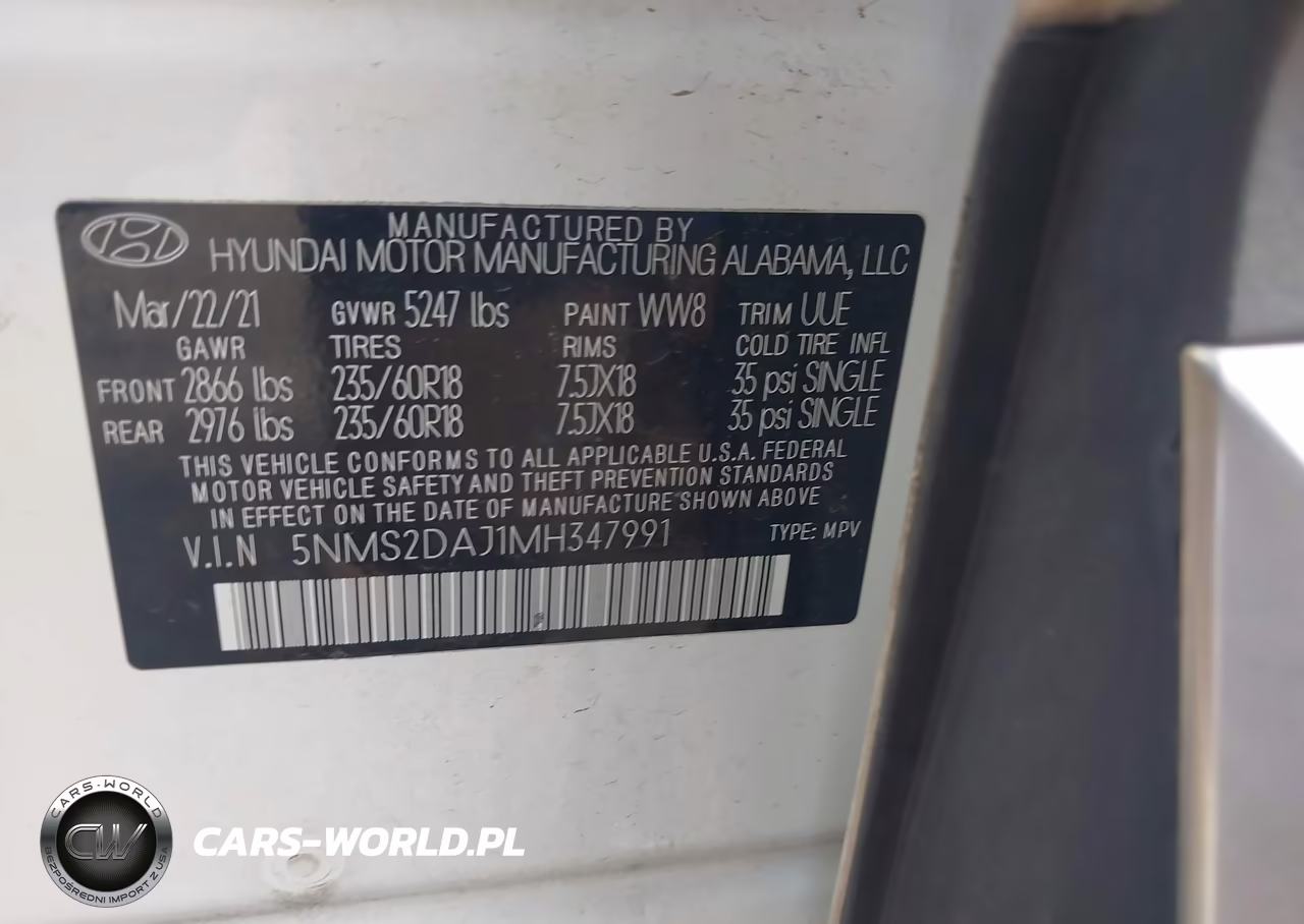 2021 Hyundai Santa Fe Sel VIN:5NMS2DAJ1MH347991 - 9