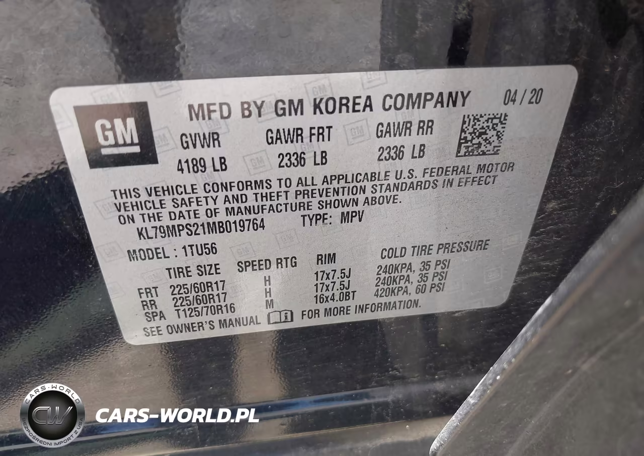 2021 Chevrolet Trailblazer Fwd Lt VIN:KL79MPS21MB019764 - 9
