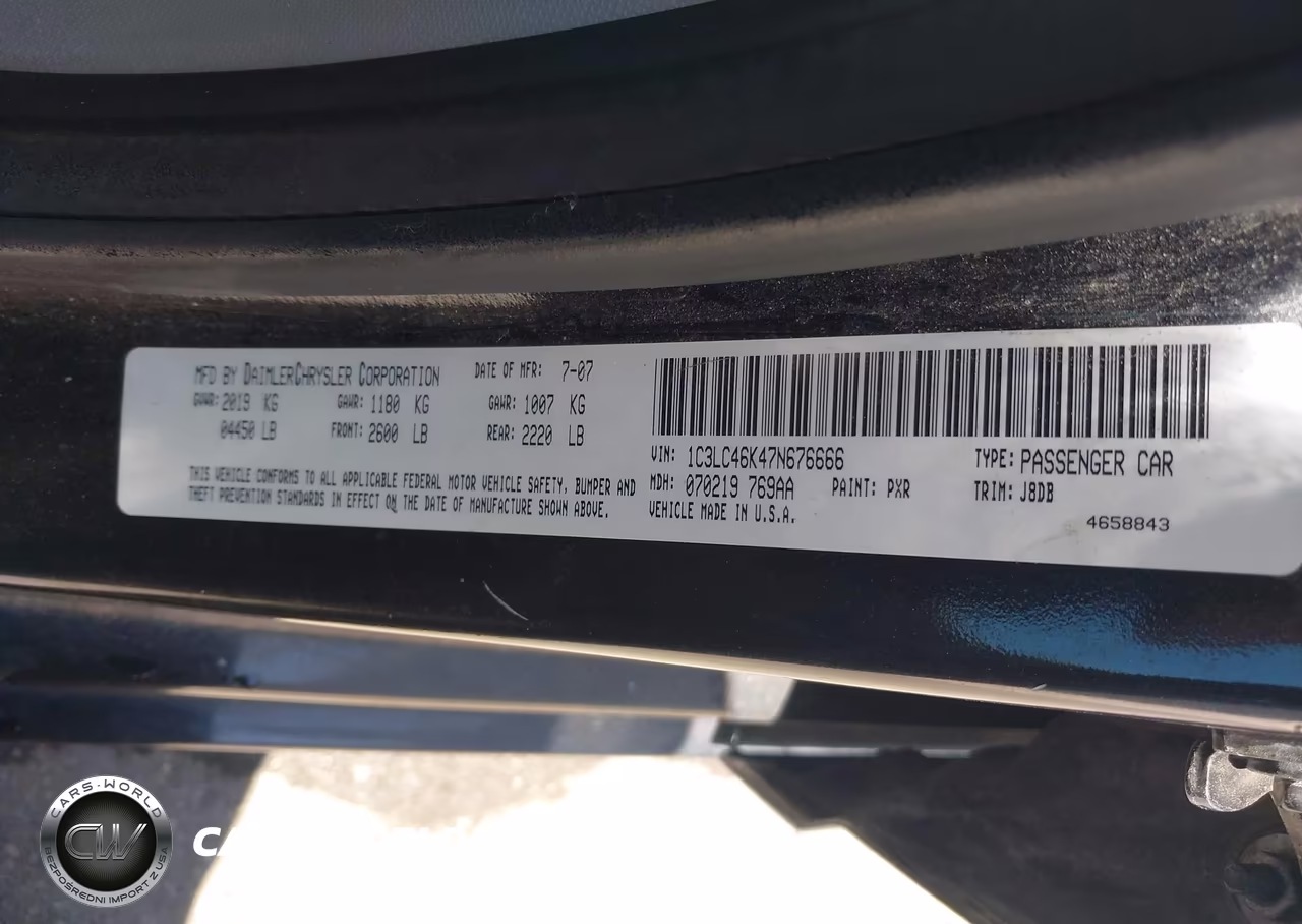 2007 Chrysler Sebring VIN:1C3LC46K47N676666 - 9