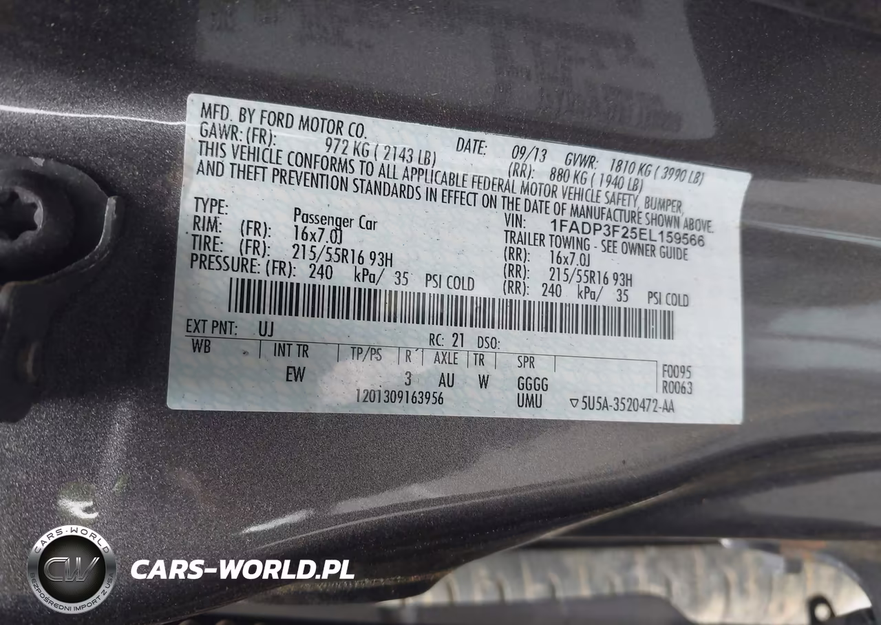 2014 Ford Focus Se VIN:1FADP3F25EL159566 - 9