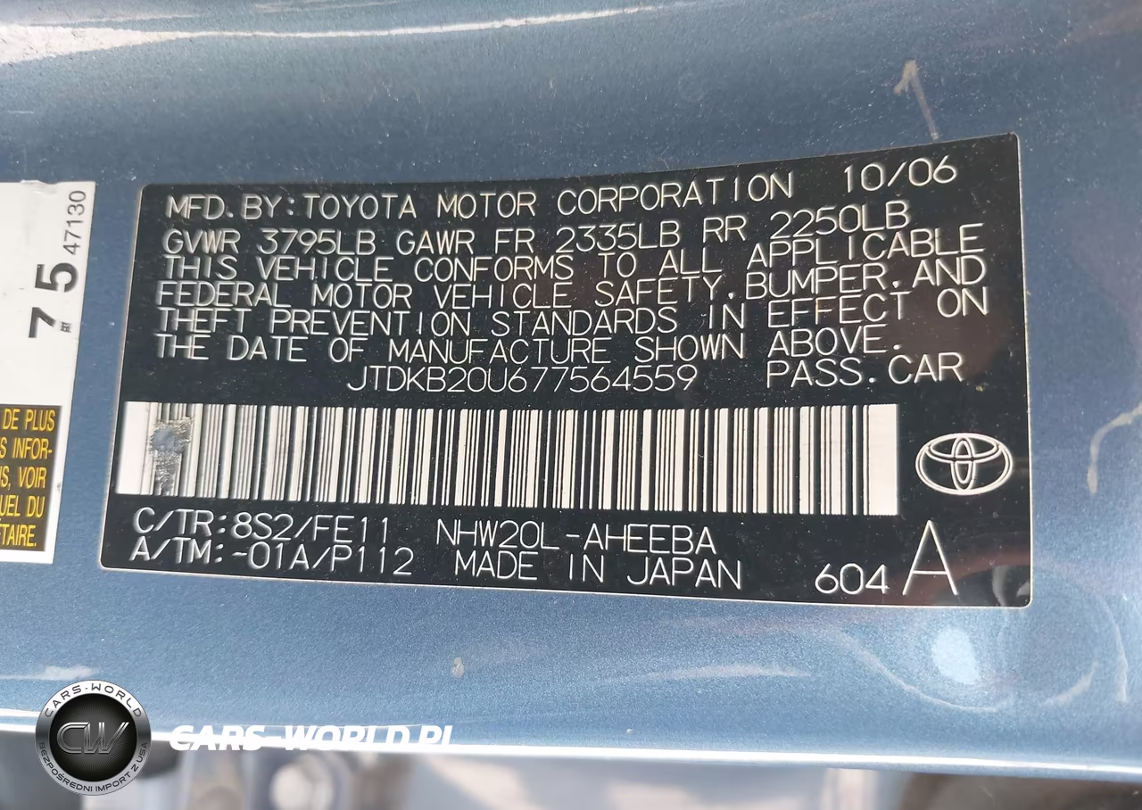 2007 Toyota Prius VIN:JTDKB20U677564559 - 9