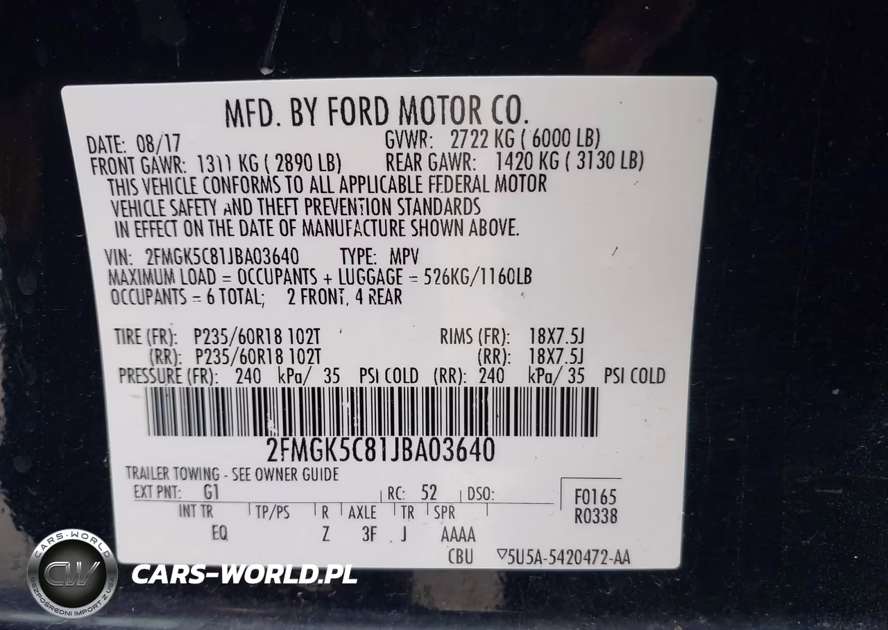 2018 Ford Flex Sel VIN:2FMGK5C81JBA03640 - 9