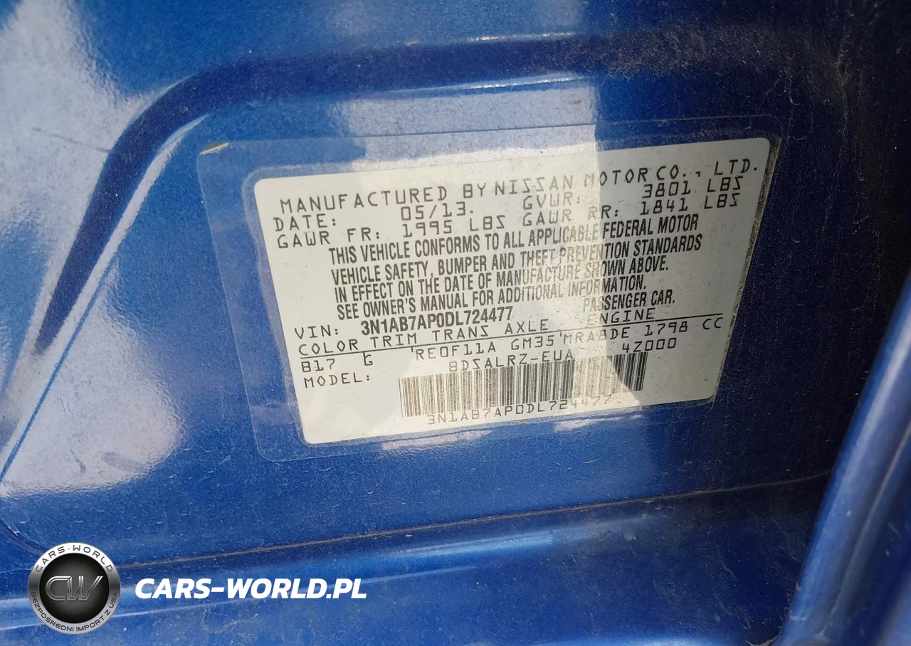 2013 Nissan Sentra Sr VIN:3N1AB7AP0DL724477 - 9