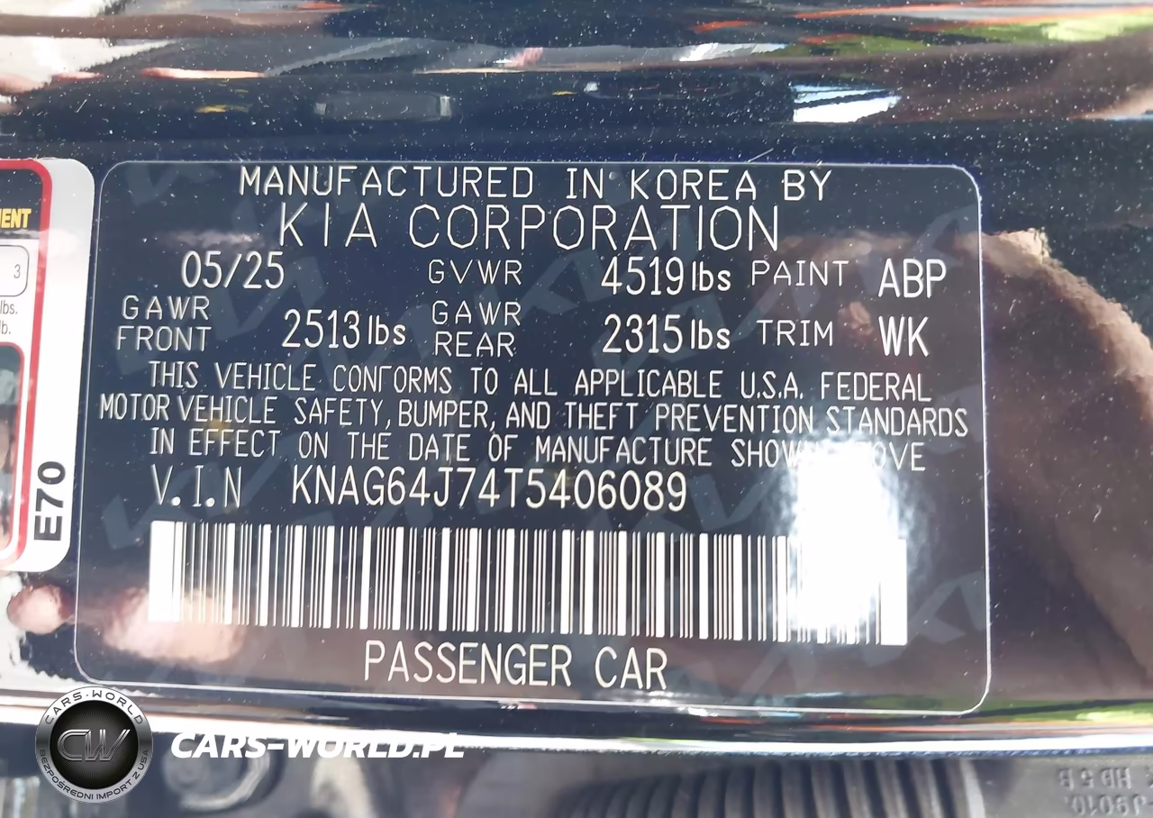 2026 Kia K5 Gt-Line Awd VIN:KNAG64J74T5406089 - 9