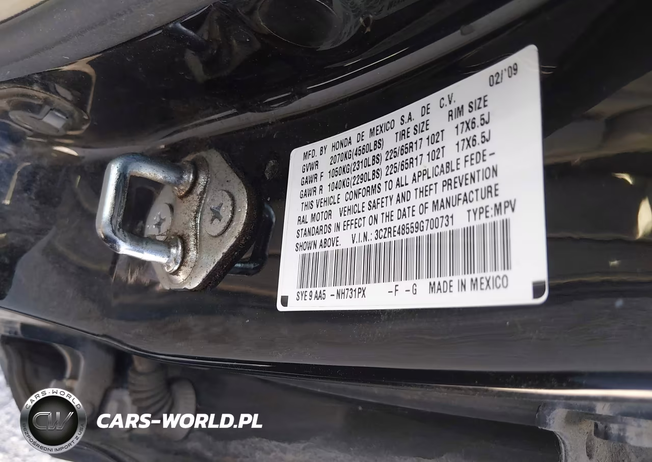 2009 Honda Cr-V Ex VIN:3CZRE48559G700731 - 9