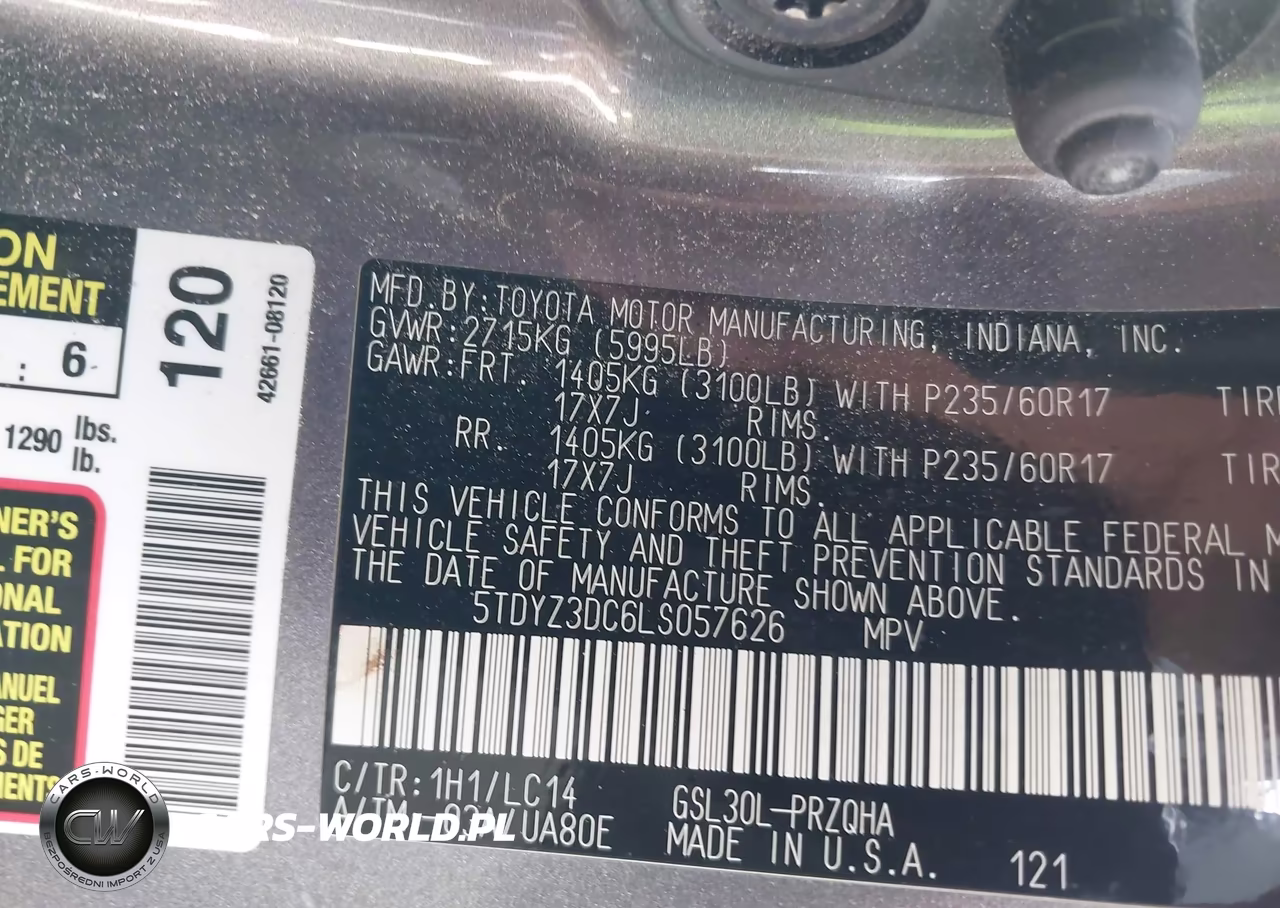 2020 Toyota Sienna Xle VIN:5TDYZ3DC6LS057626 - 9