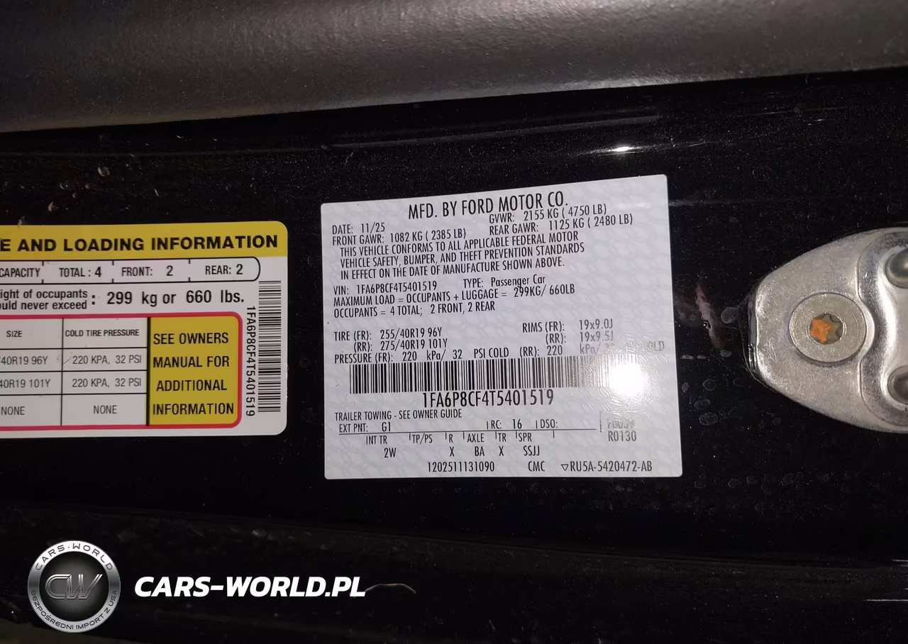 2026 Ford Mustang Gt Fastback VIN:1FA6P8CF4T5401519 - 9