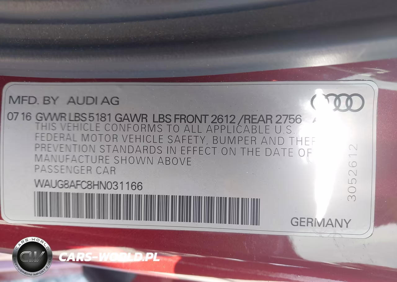 2017 Audi A6 Premium Plus VIN:WAUG8AFC8HN031166 - 9