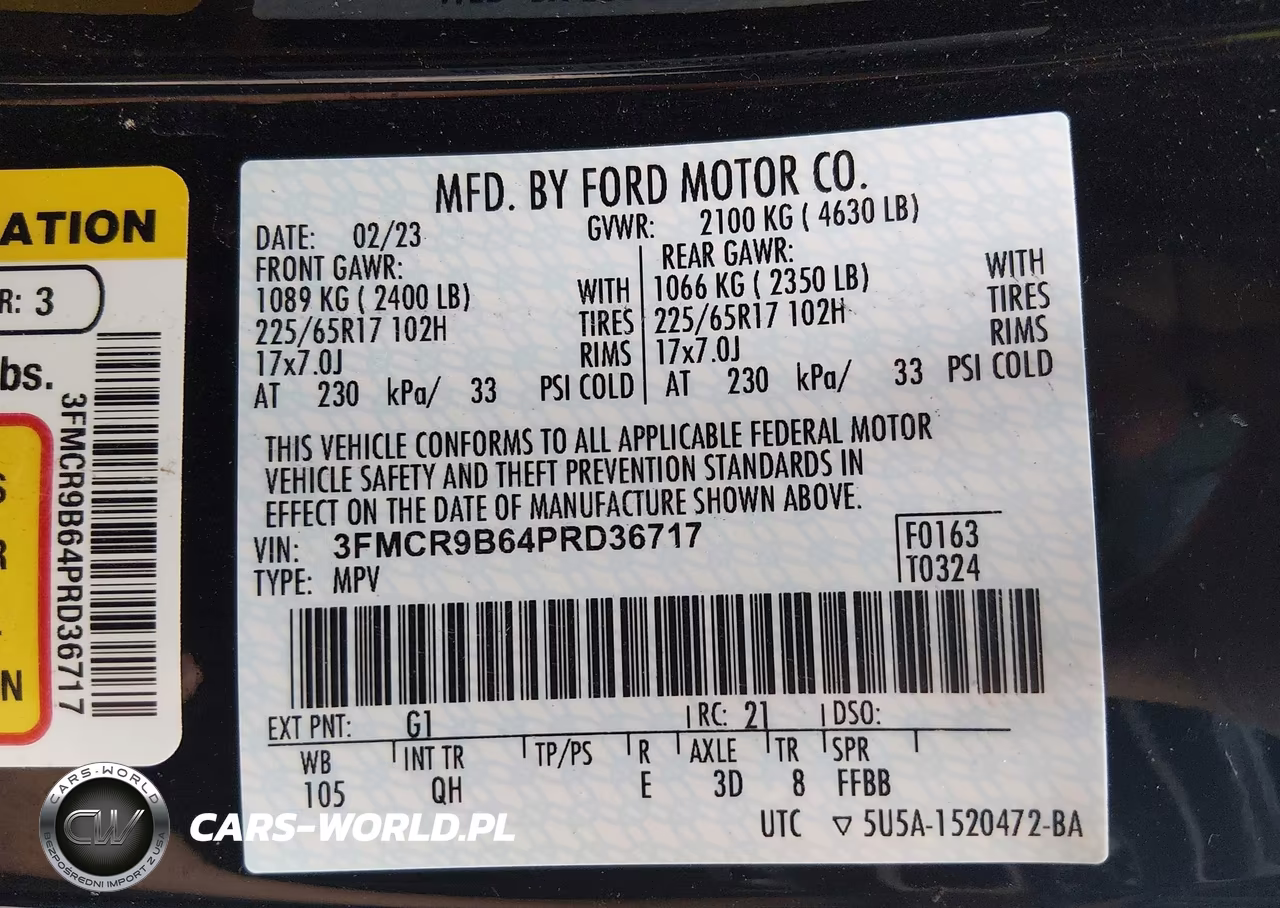 2023 Ford Bronco Sport Big Bend VIN:3FMCR9B64PRD36717 - 9