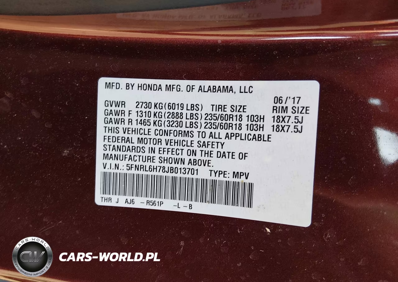 2018 Honda Odyssey Ex-L VIN:5FNRL6H78JB013701 - 9