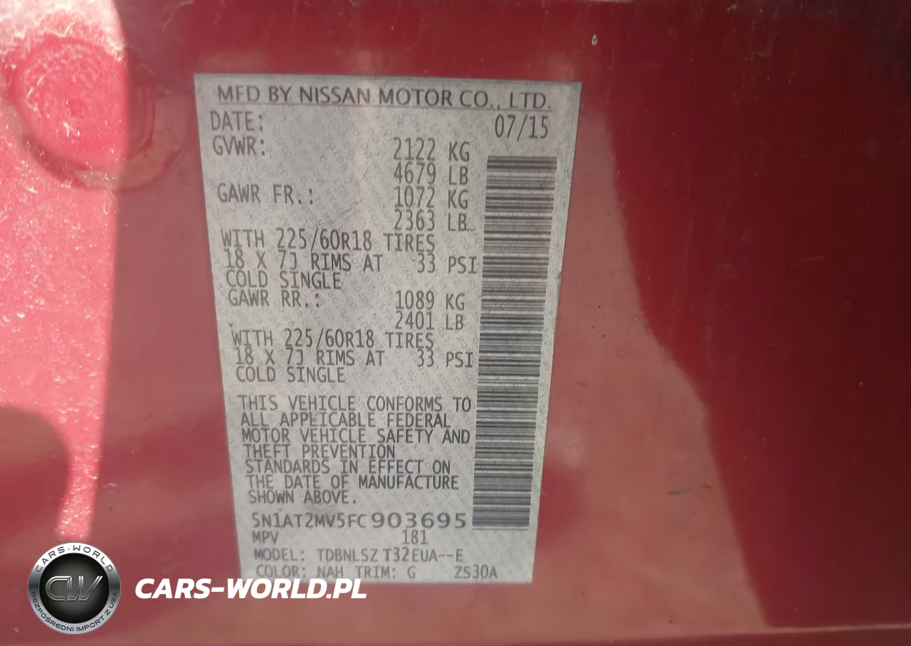 2015 Nissan Rogue Sl VIN:5N1AT2MV5FC903695 - 9