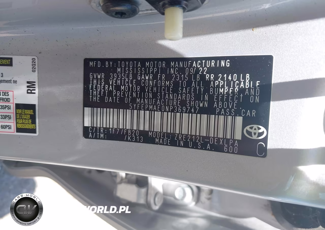 2022 Toyota Corolla Le VIN:5YFEPMAE0NP369747 - 9