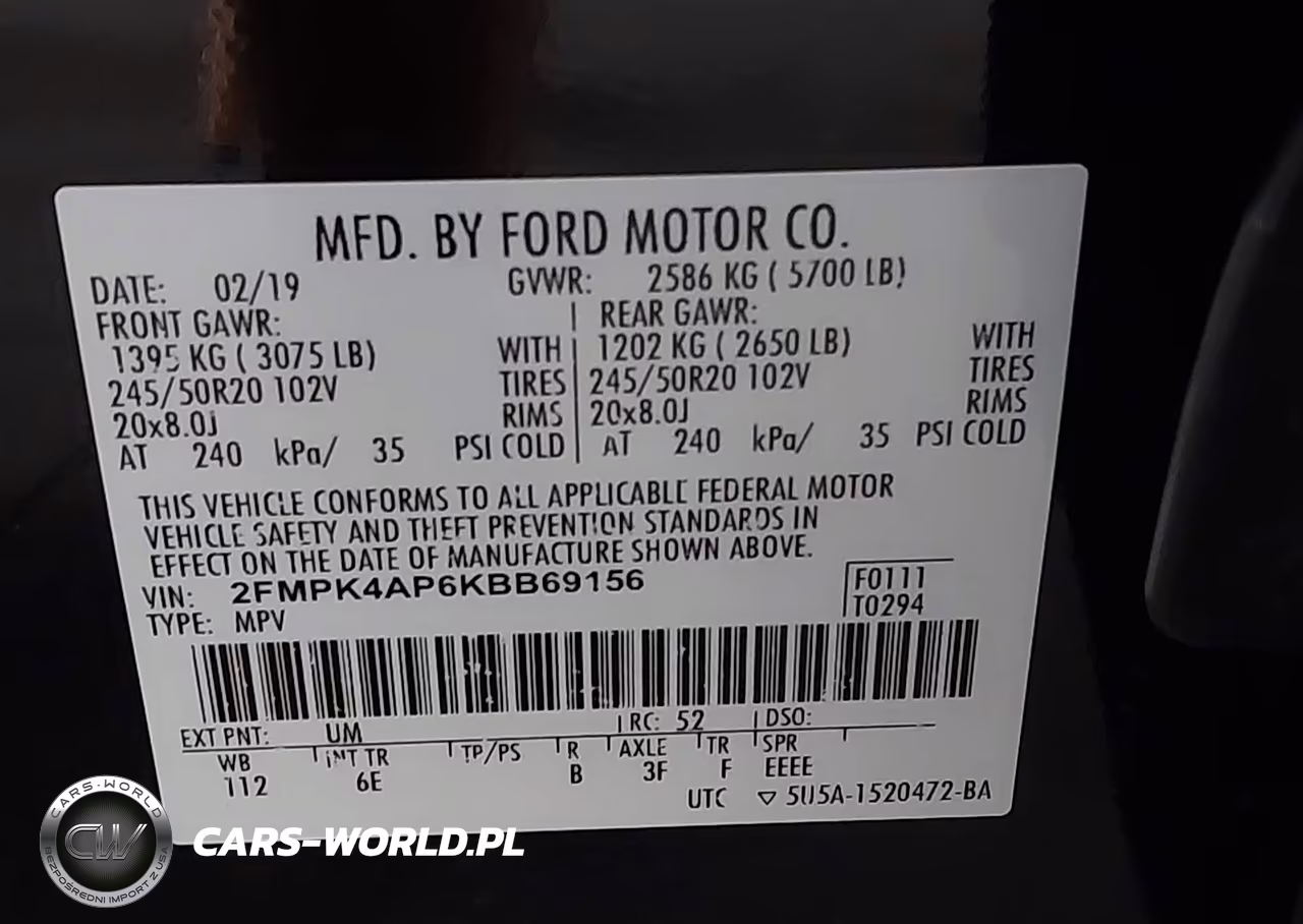 2019 Ford Edge St VIN:2FMPK4AP6KBB69156 - 9