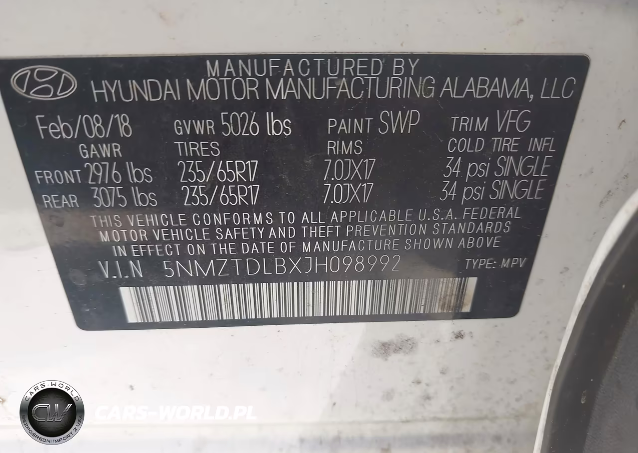 2018 Hyundai Santa Fe Sport 2.4L VIN:5NMZTDLBXJH098992 - 9