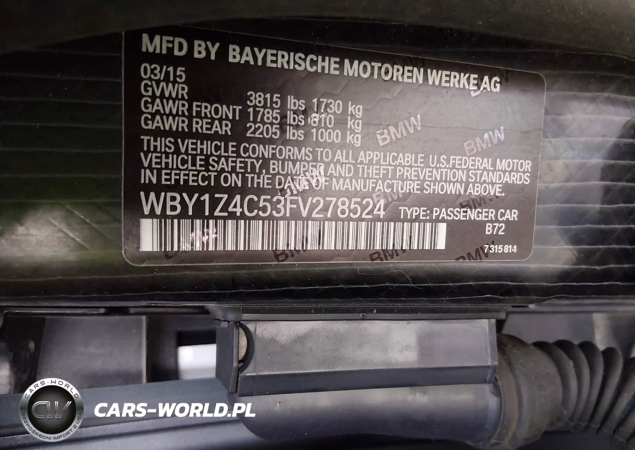 2015 BMW I3 Base W-Range Extender VIN:WBY1Z4C53FV278524 - 9