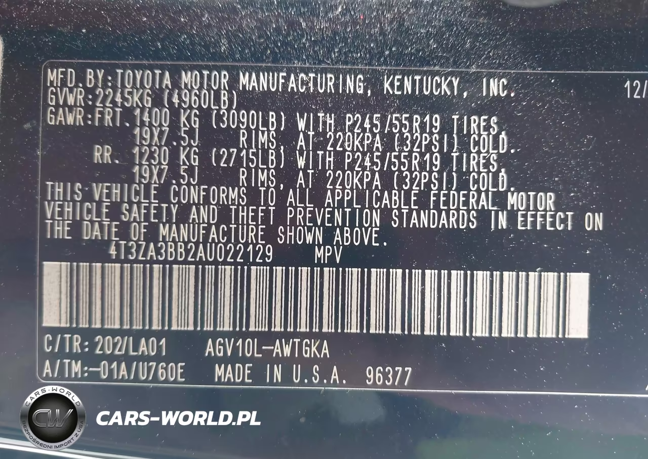 2010 Toyota Venza VIN:4T3ZA3BB2AU022129 - 9