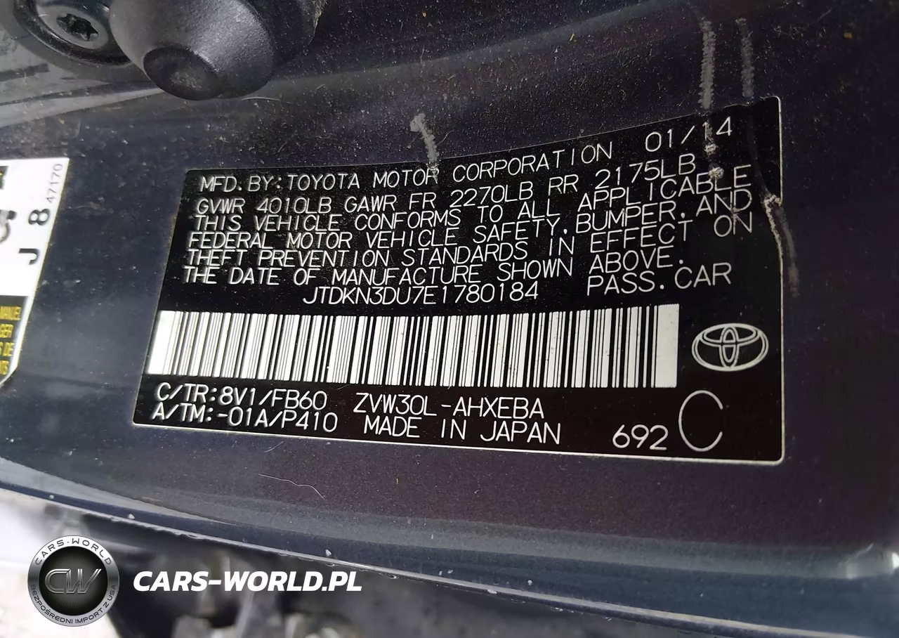 2014 Toyota Prius Two VIN:JTDKN3DU7E1780184 - 9