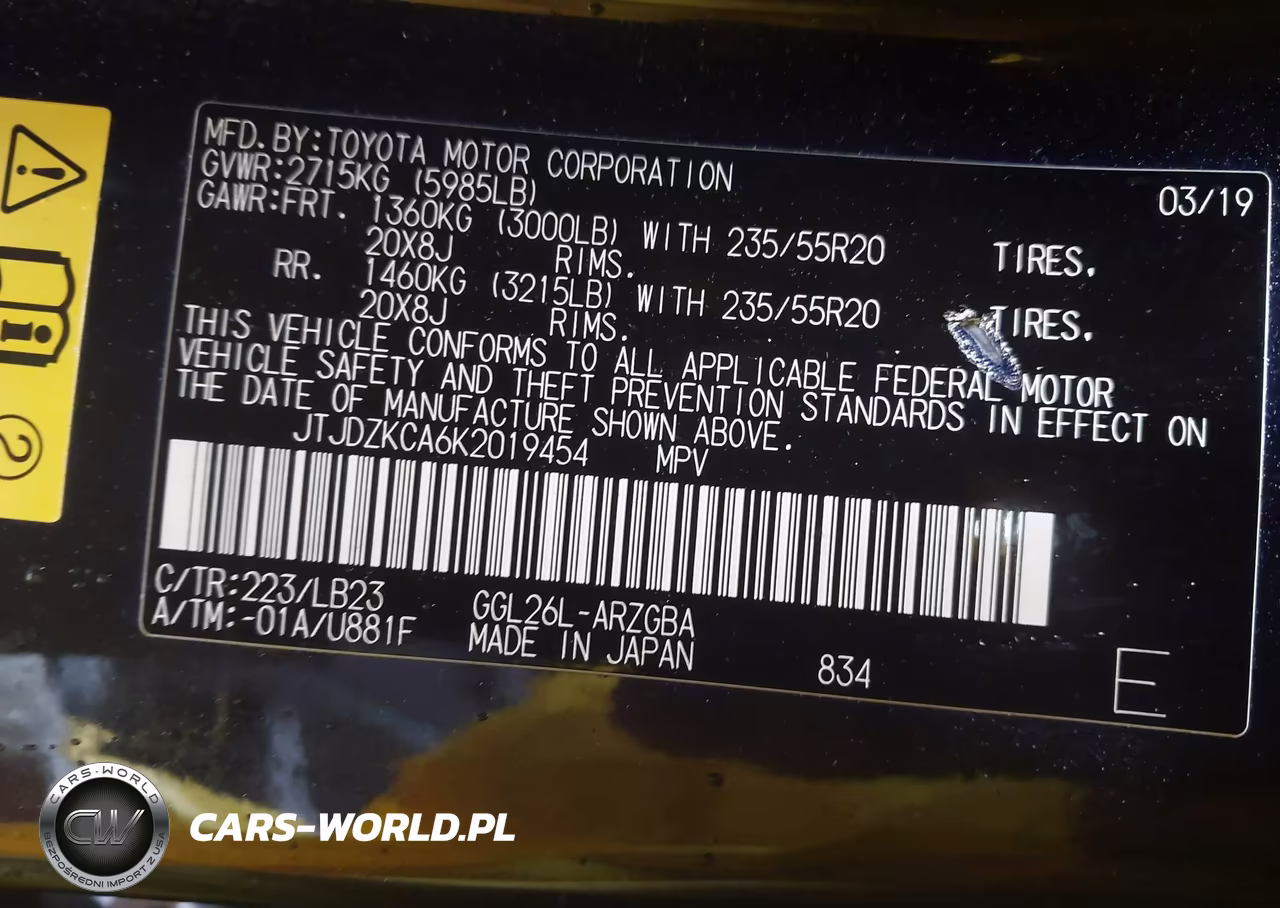 2019 Lexus Rx 350L Premium VIN:JTJDZKCA6K2019454 - 9
