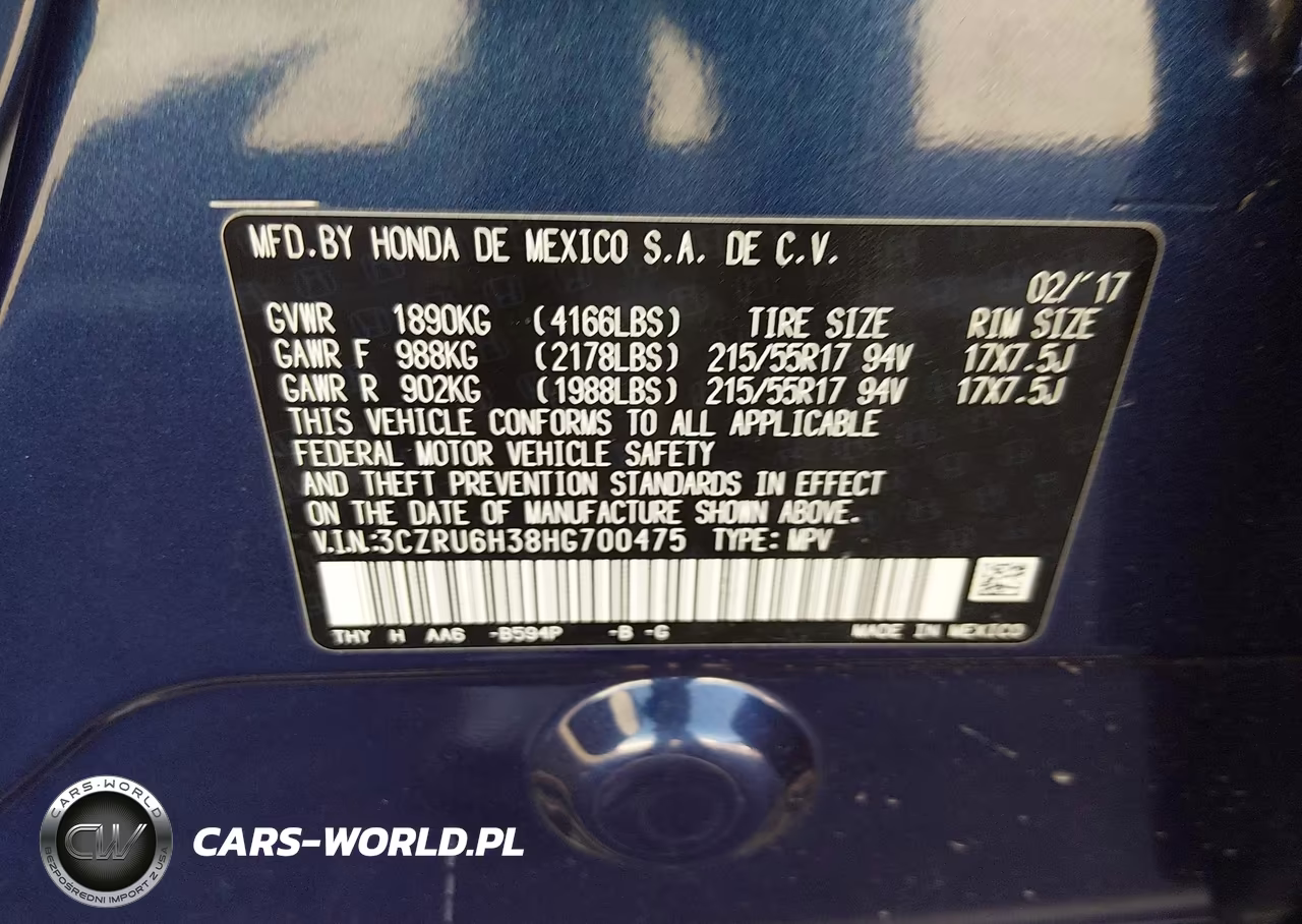 2017 Honda Hr-V Lx VIN:3CZRU6H38HG700475 - 9