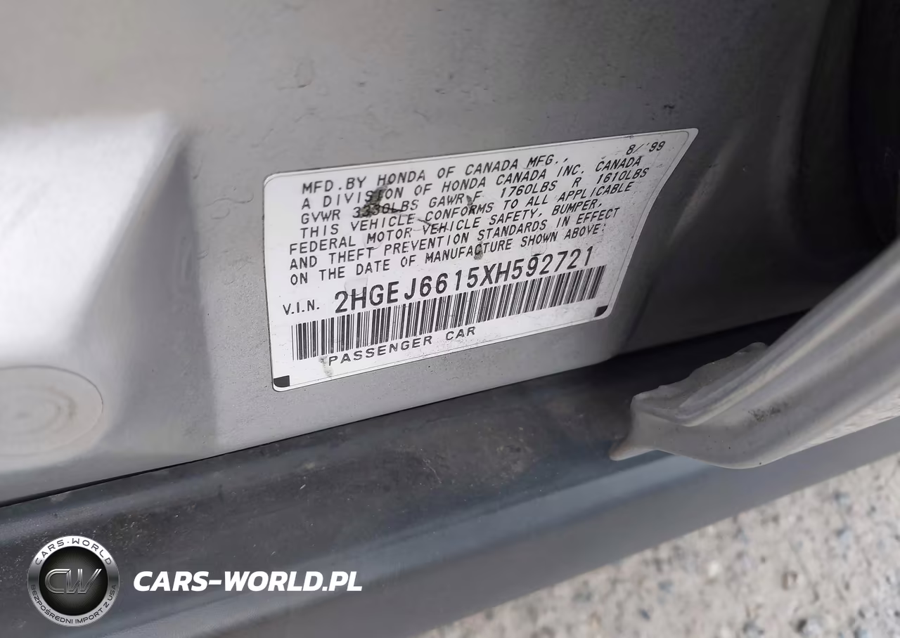 1999 Honda Civic Value Package VIN:2HGEJ6615XH592721 - 9
