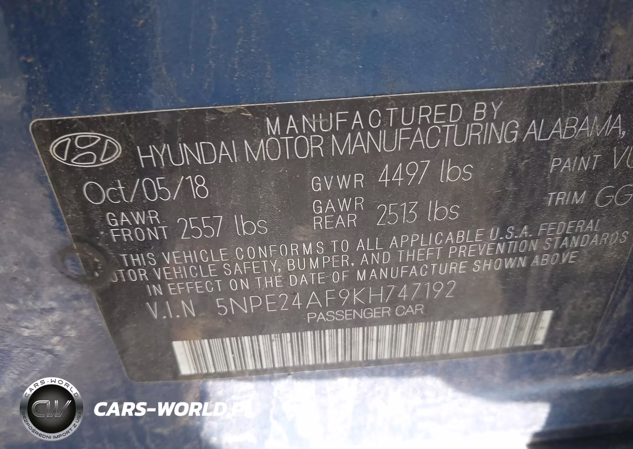 2019 Hyundai Sonata Se VIN:5NPE24AF9KH747192 - 9