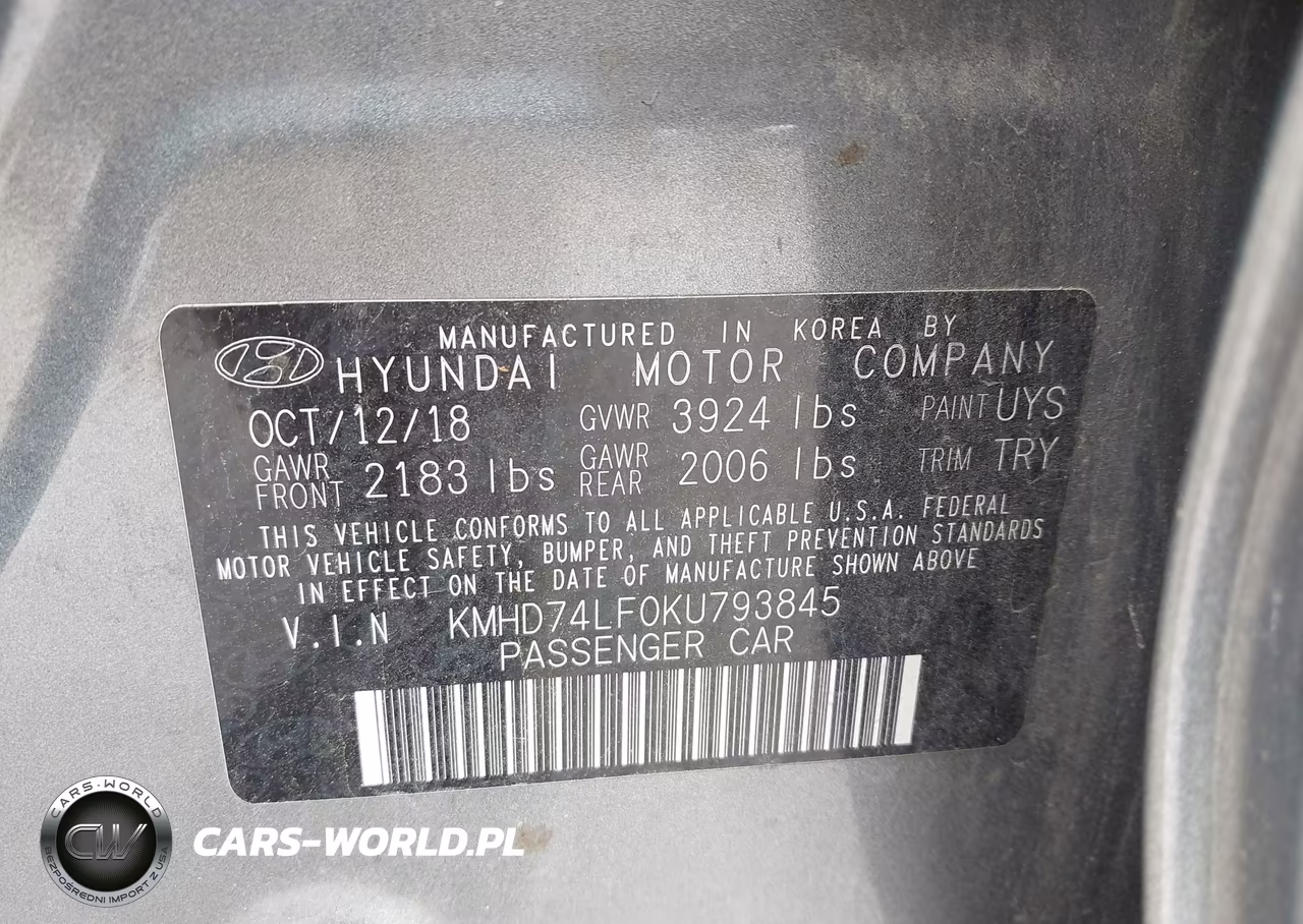 2019 Hyundai Elantra Se VIN:KMHD74LF0KU793845 - 9
