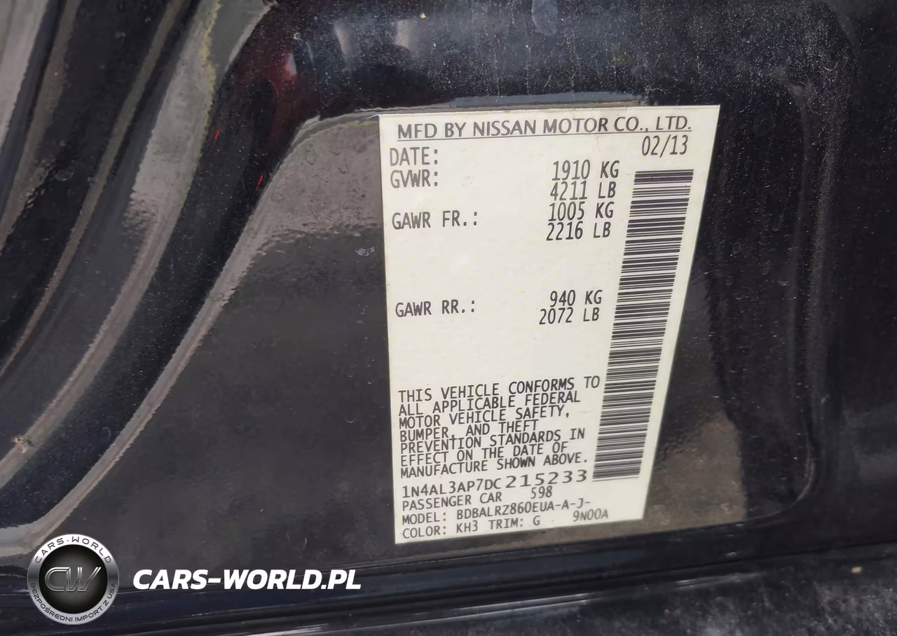 2013 Nissan Altima 2.5 S VIN:1N4AL3AP7DC215233 - 9