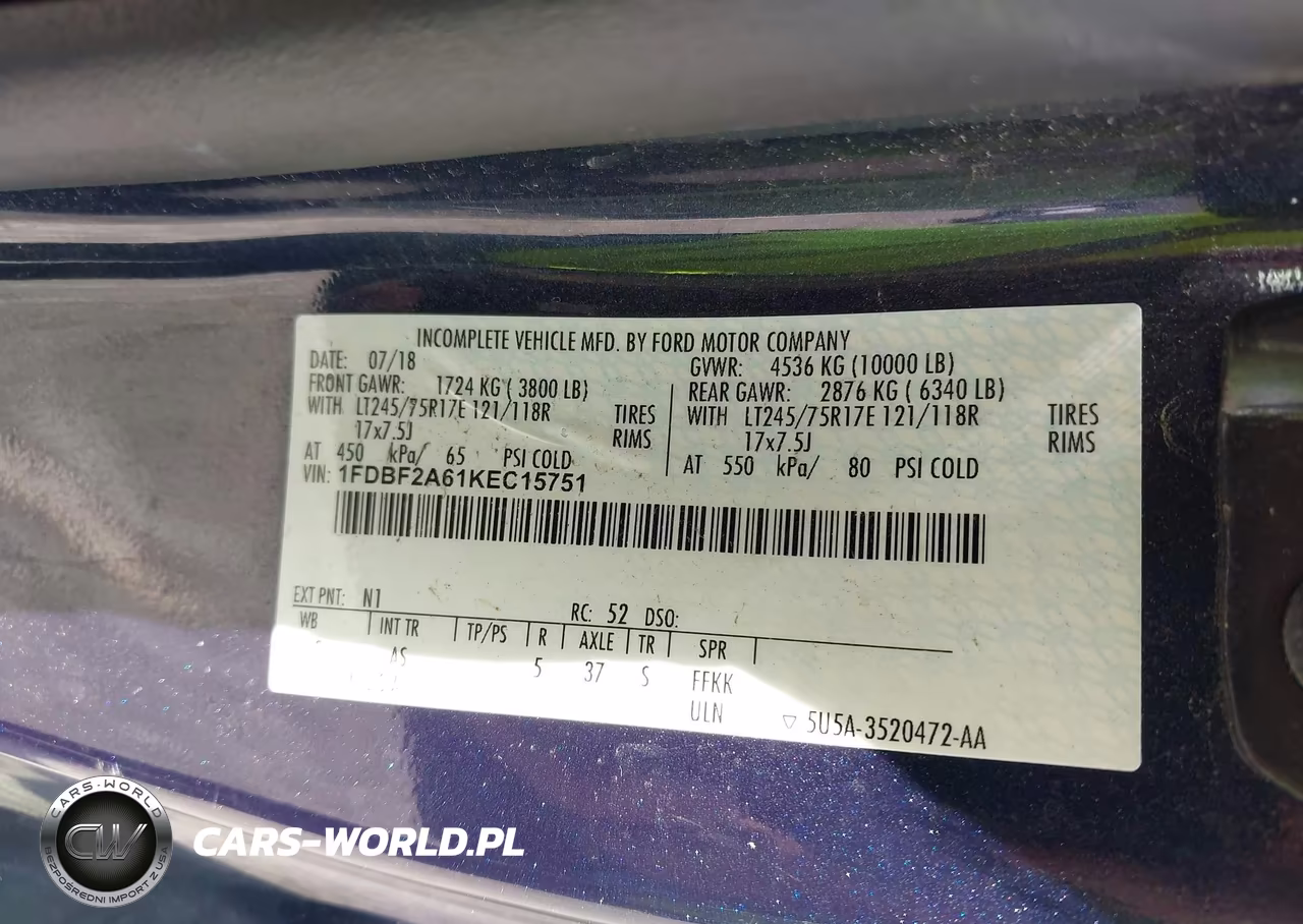 2019 Ford F-250 Xl VIN:1FDBF2A61KEC15751 - 9