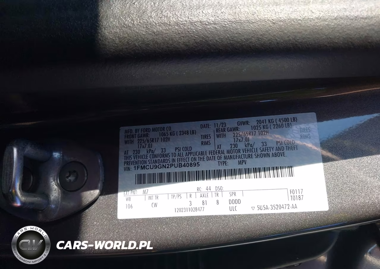 2023 Ford Escape Active VIN:1FMCU9GN2PUB40895 - 9