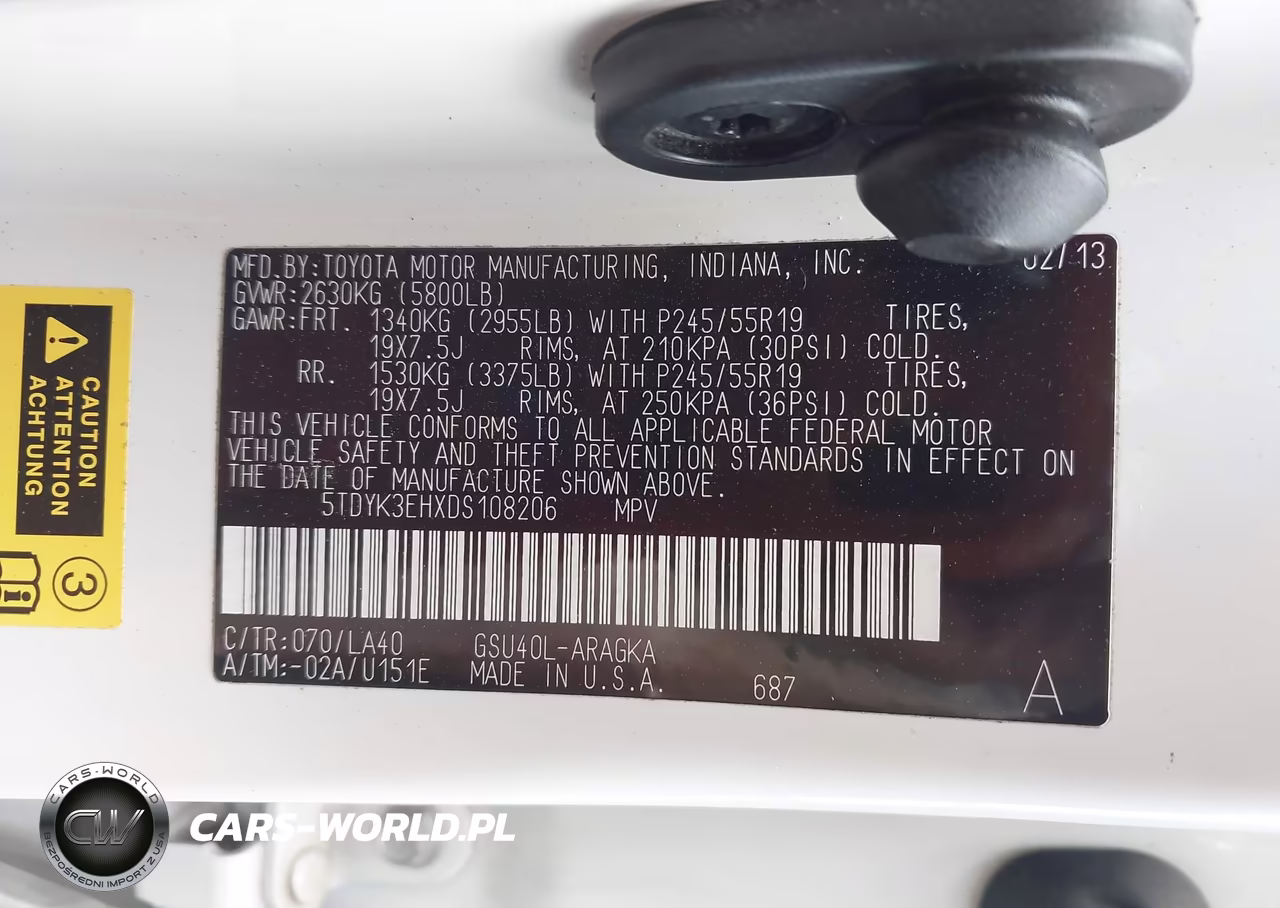 2013 Toyota Highlander Limited V6 VIN:5TDYK3EHXDS108206 - 9